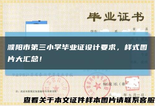 濮阳市第三小学毕业证设计要求，样式图片大汇总！缩略图
