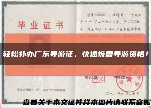 轻松补办广东导游证，快速恢复导游资格！缩略图