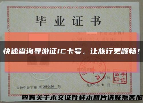 快速查询导游证IC卡号，让旅行更顺畅！缩略图