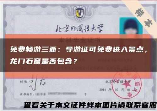 免费畅游三亚：导游证可免费进入景点，龙门石窟是否包含？缩略图