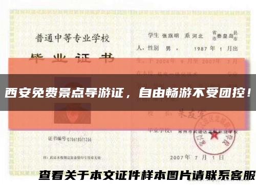 西安免费景点导游证，自由畅游不受团控！缩略图