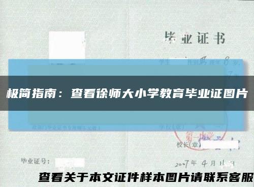 极简指南：查看徐师大小学教育毕业证图片缩略图