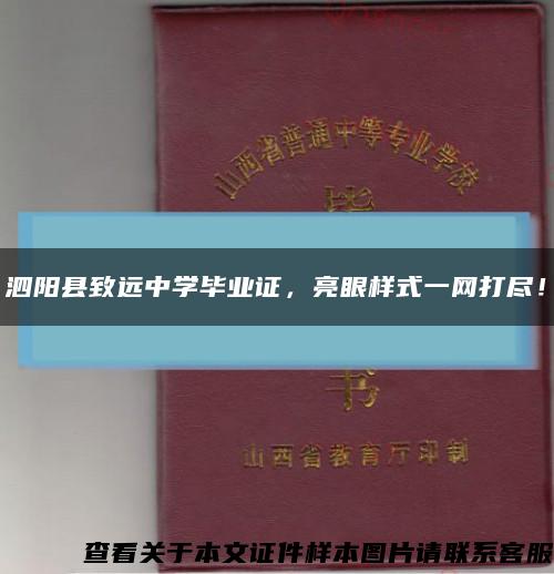 泗阳县致远中学毕业证，亮眼样式一网打尽！缩略图