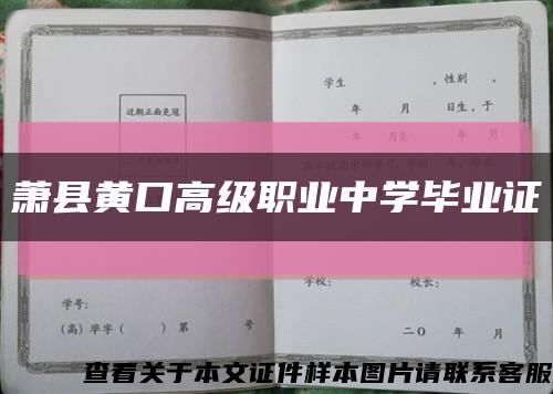 萧县黄口高级职业中学毕业证缩略图