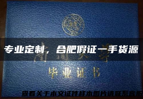 专业定制，合肥假证一手货源缩略图