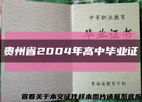 贵州省2004年高中毕业证缩略图