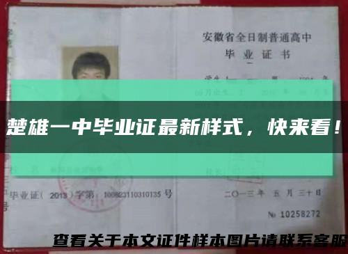 楚雄一中毕业证最新样式，快来看！缩略图