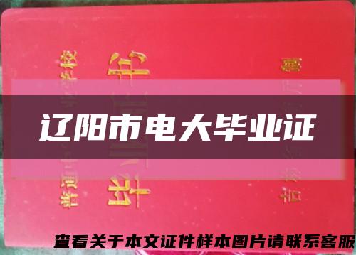 辽阳市电大毕业证缩略图