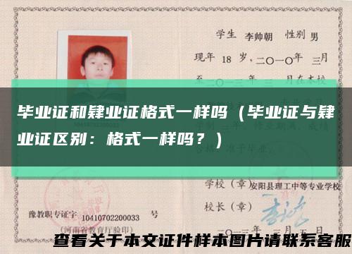 毕业证和肄业证格式一样吗（毕业证与肄业证区别：格式一样吗？）缩略图