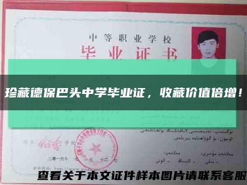 珍藏德保巴头中学毕业证，收藏价值倍增！缩略图