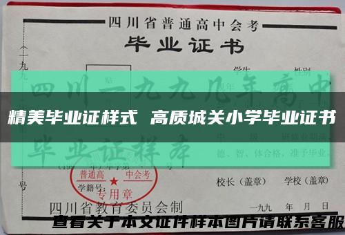 精美毕业证样式 高质城关小学毕业证书缩略图