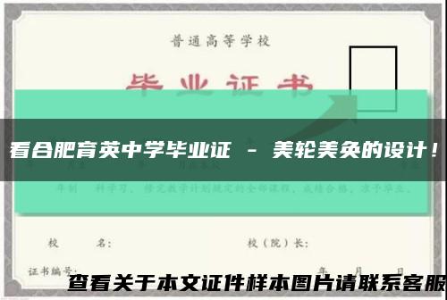 看合肥育英中学毕业证 - 美轮美奂的设计！缩略图