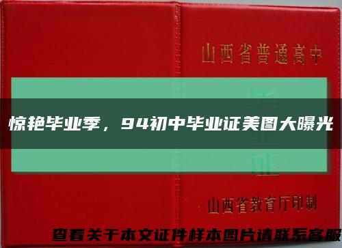 惊艳毕业季，94初中毕业证美图大曝光缩略图