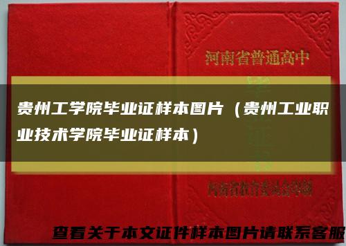贵州工学院毕业证样本图片（贵州工业职业技术学院毕业证样本）缩略图