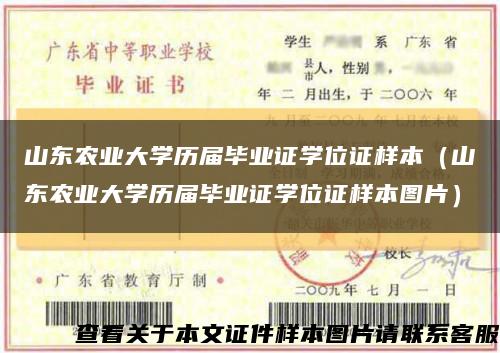 山东农业大学历届毕业证学位证样本（山东农业大学历届毕业证学位证样本图片）缩略图