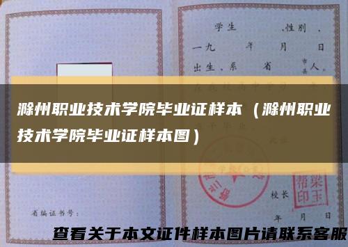 滁州职业技术学院毕业证样本（滁州职业技术学院毕业证样本图）缩略图