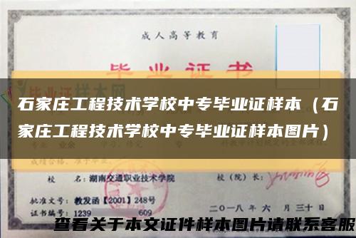 石家庄工程技术学校中专毕业证样本（石家庄工程技术学校中专毕业证样本图片）缩略图