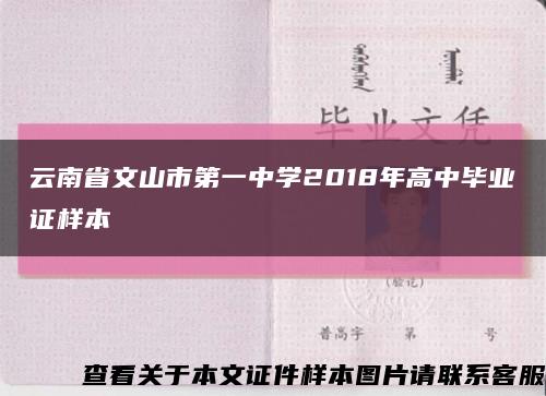 云南省文山市第一中学2018年高中毕业证样本缩略图