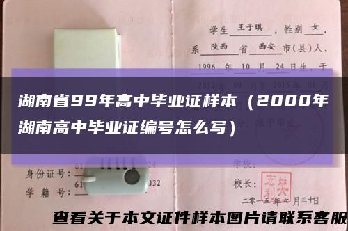 湖南省99年高中毕业证样本（2000年湖南高中毕业证编号怎么写）缩略图