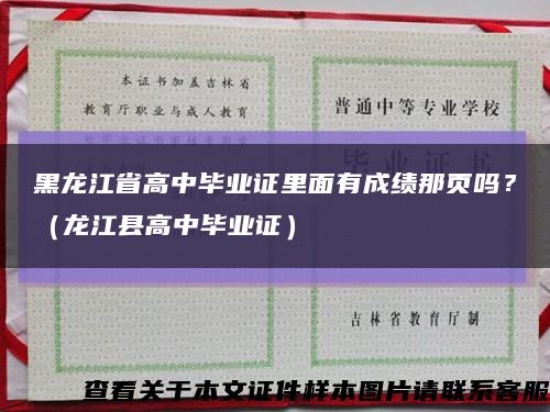 黑龙江省高中毕业证里面有成绩那页吗？（龙江县高中毕业证）缩略图