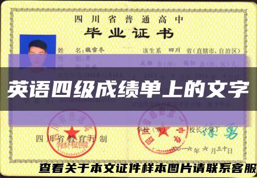 英语四级成绩单上的文字缩略图