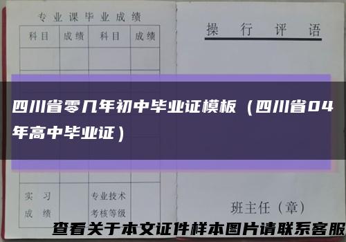 四川省零几年初中毕业证模板（四川省04年高中毕业证）缩略图