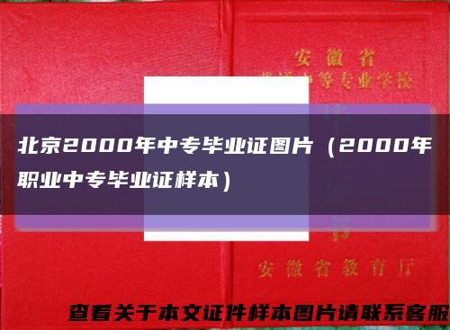 北京2000年中专毕业证图片（2000年职业中专毕业证样本）缩略图