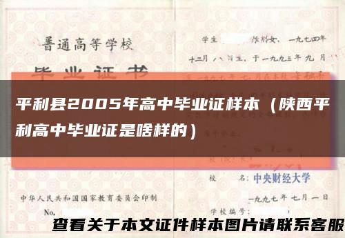 平利县2005年高中毕业证样本（陕西平利高中毕业证是啥样的）缩略图