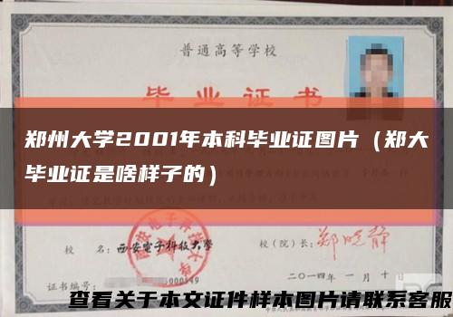 郑州大学2001年本科毕业证图片（郑大毕业证是啥样子的）缩略图