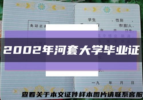 2002年河套大学毕业证缩略图