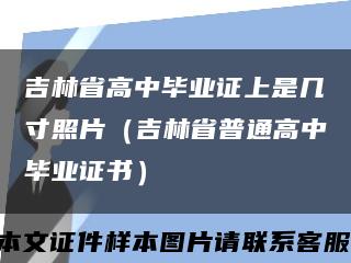 吉林省高中毕业证上是几寸照片（吉林省普通高中毕业证书）缩略图