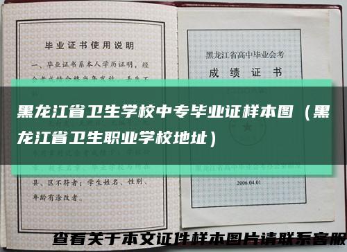 黑龙江省卫生学校中专毕业证样本图（黑龙江省卫生职业学校地址）缩略图
