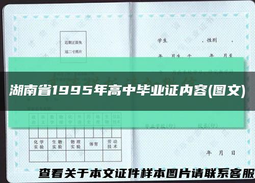 湖南省1995年高中毕业证内容(图文)缩略图