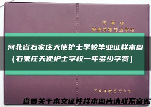 河北省石家庄天使护士学校毕业证样本图（石家庄天使护士学校一年多少学费）缩略图