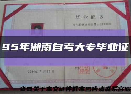 95年湖南自考大专毕业证缩略图