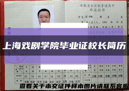 上海戏剧学院毕业证校长简历缩略图