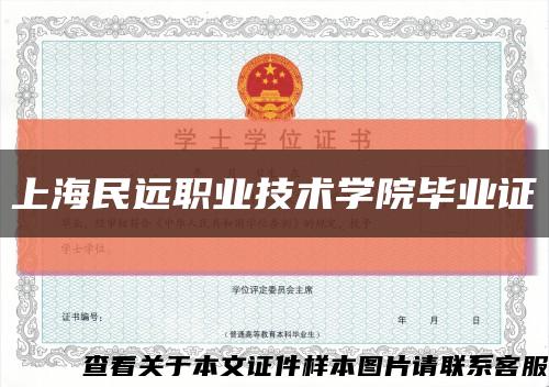 上海民远职业技术学院毕业证缩略图