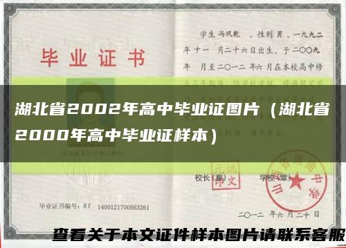 湖北省2002年高中毕业证图片（湖北省2000年高中毕业证样本）缩略图
