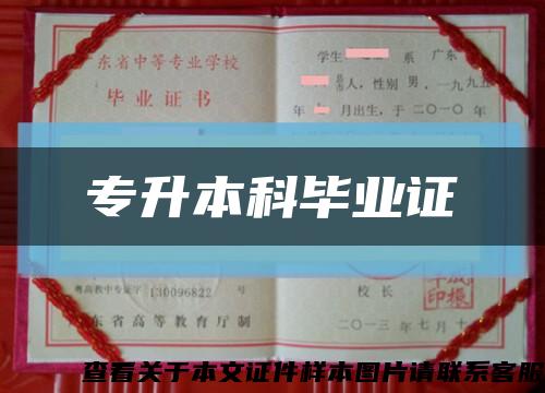专升本科毕业证缩略图