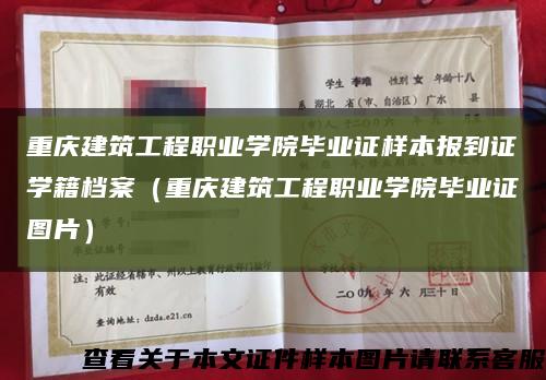 重庆建筑工程职业学院毕业证样本报到证学籍档案（重庆建筑工程职业学院毕业证图片）缩略图