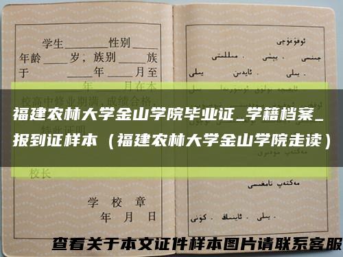福建农林大学金山学院毕业证_学籍档案_报到证样本（福建农林大学金山学院走读）缩略图