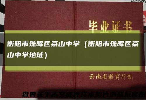 衡阳市珠晖区茶山中学（衡阳市珠晖区茶山中学地址）缩略图