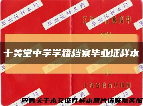 十美堂中学学籍档案毕业证样本缩略图