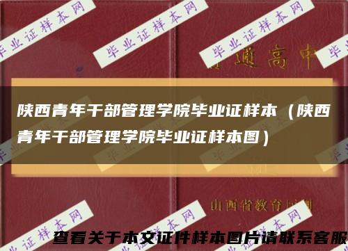 陕西青年干部管理学院毕业证样本（陕西青年干部管理学院毕业证样本图）缩略图