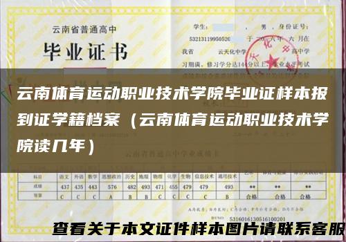 云南体育运动职业技术学院毕业证样本报到证学籍档案（云南体育运动职业技术学院读几年）缩略图