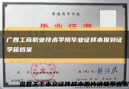 广西工商职业技术学院毕业证样本报到证学籍档案缩略图
