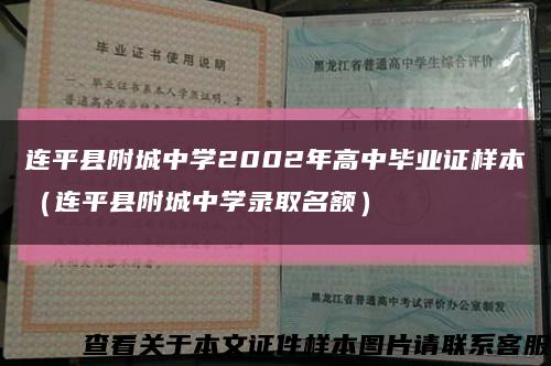 连平县附城中学2002年高中毕业证样本（连平县附城中学录取名额）缩略图