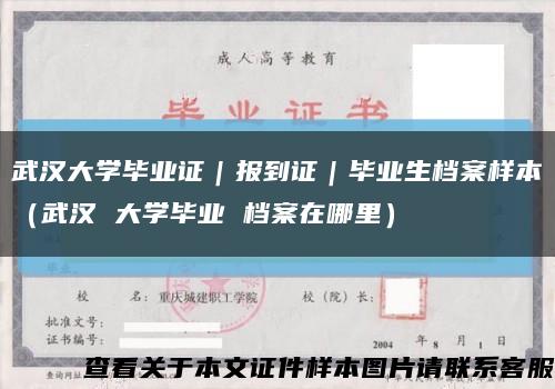武汉大学毕业证｜报到证｜毕业生档案样本（武汉 大学毕业 档案在哪里）缩略图