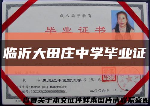 临沂大田庄中学毕业证缩略图