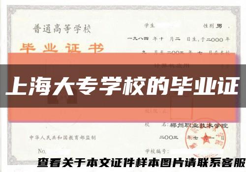 上海大专学校的毕业证缩略图